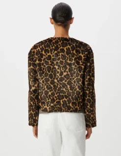 Veste réversible noire et motif léopard Femme