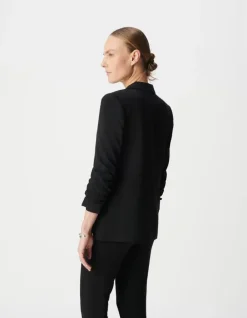 Veste tailleur en crêpe coloris noir femme